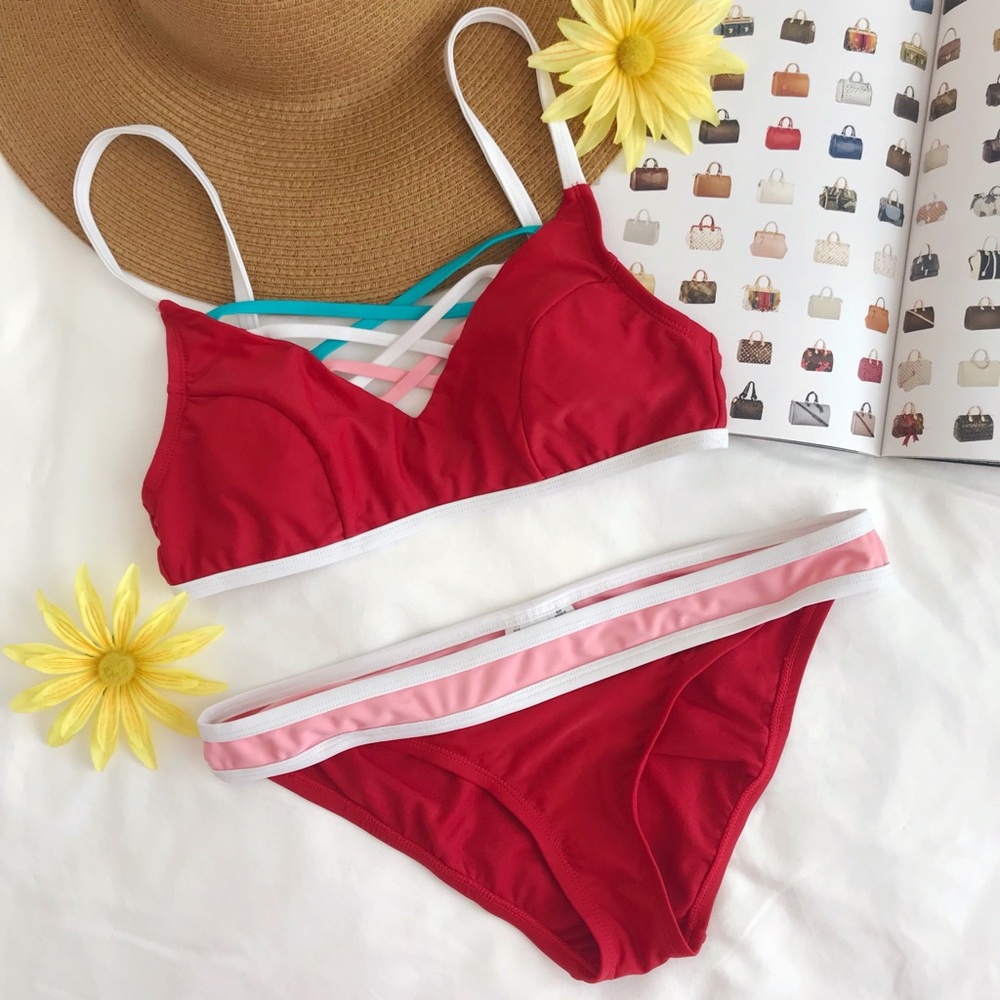 Two toned two piece bikini